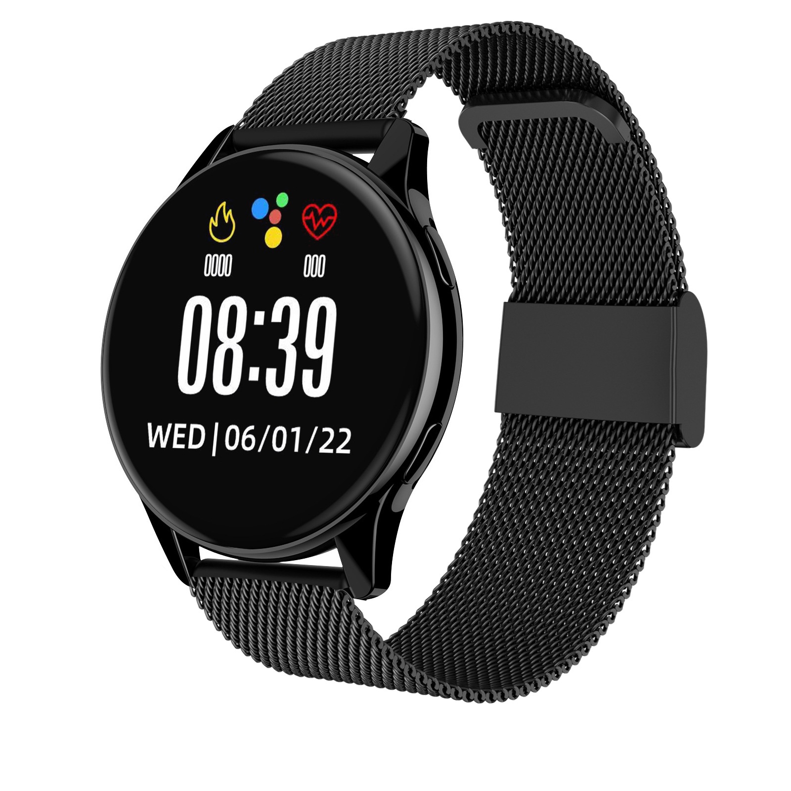 CT2 Smartwatch with Call & Music Player - Stainless Steel + Silicone Watch Band Set