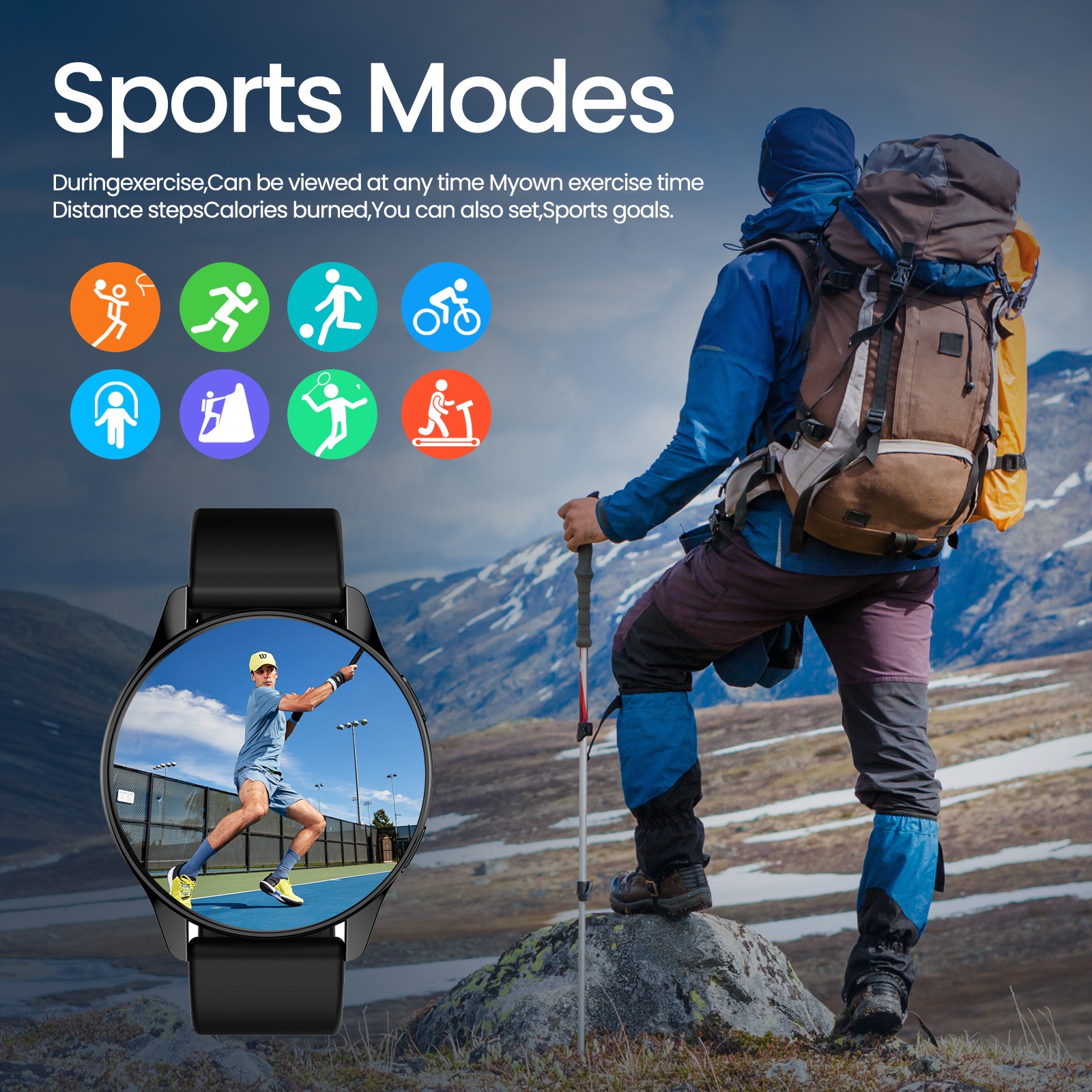 CT2 Smartwatch with Call & Music Player - Stainless Steel + Silicone Watch Band Set