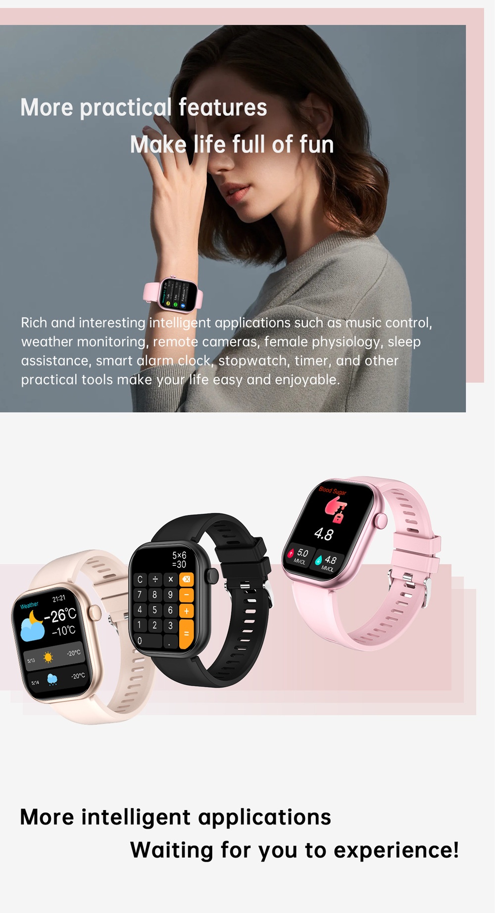 G26 Fashion Sports Smart Watch with HD Screen & Health Monitor - Silicone Watch Band