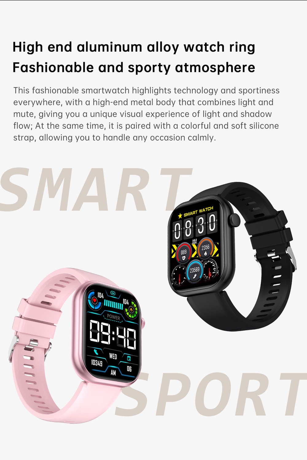 G26 Fashion Sports Smart Watch with HD Screen & Health Monitor - Silicone Watch Band