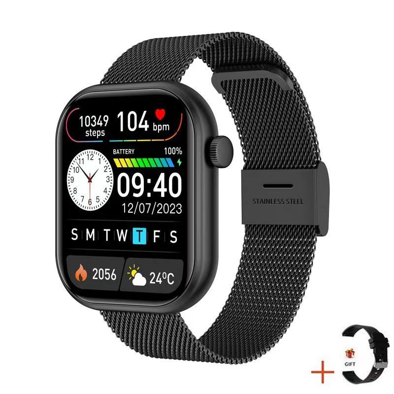 G26 Fashion Sports Smart Watch with HD Screen & Health Monitor - Stainless Steel + Silicone Watch Band Set