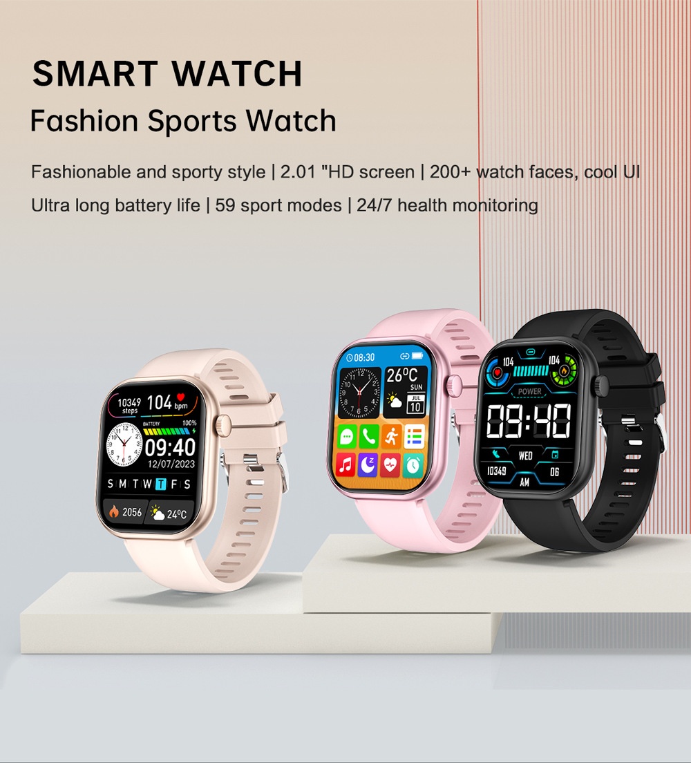 G26 Fashion Sports Smart Watch with HD Screen & Health Monitor - Stainless Steel + Silicone Watch Band Set