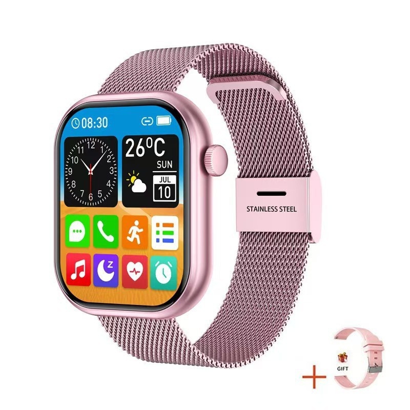 G26 Fashion Sports Smart Watch with HD Screen & Health Monitor - Stainless Steel + Silicone Watch Band Set