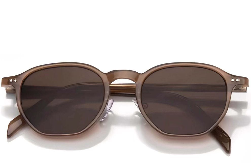 Geometrische braune TR90-Sonnenbrille #BS0406-0688