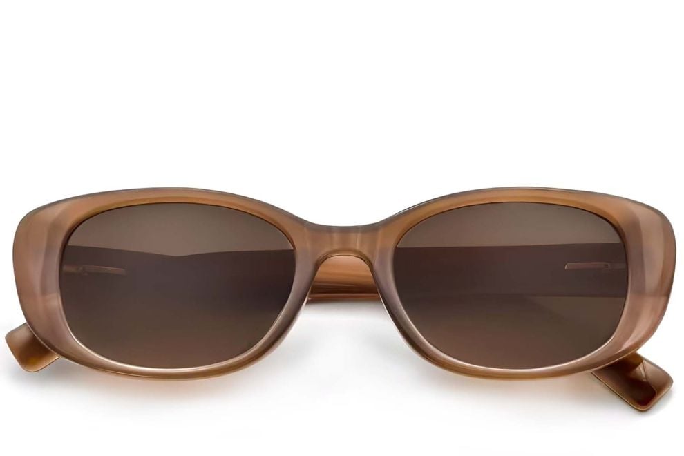 Ovale braune TR90-Sonnenbrille #BS0406-0695