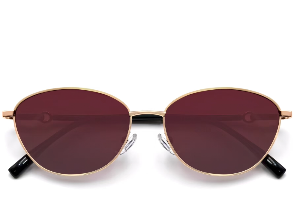 Ovale rosafarbene Metall-Sonnenbrille #BS0824-0008