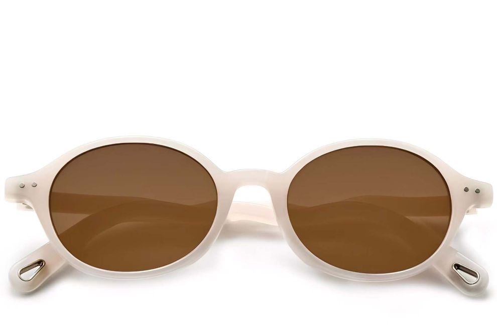 Ovale cremefarbene TR90-Sonnenbrille #BS0824-0025