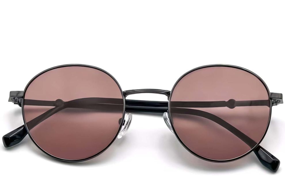 Ovale Sonnenbrille aus Kupfermetall #BS0824-0032