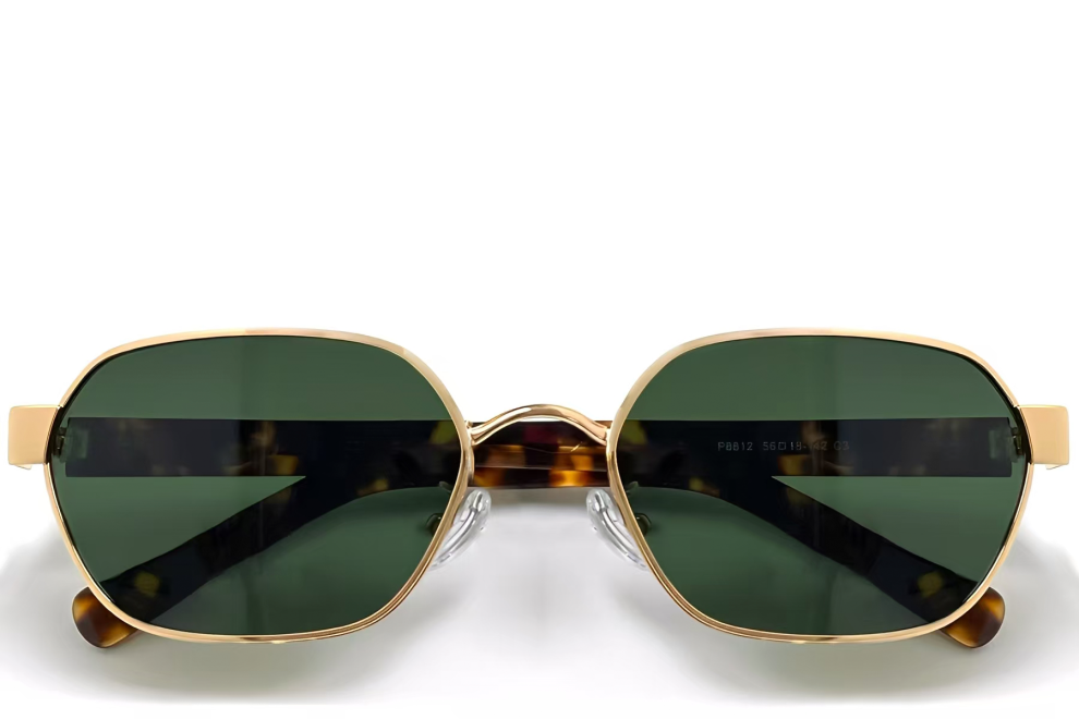 Geometric Golden Metal Sunglasses #BS0824-0068