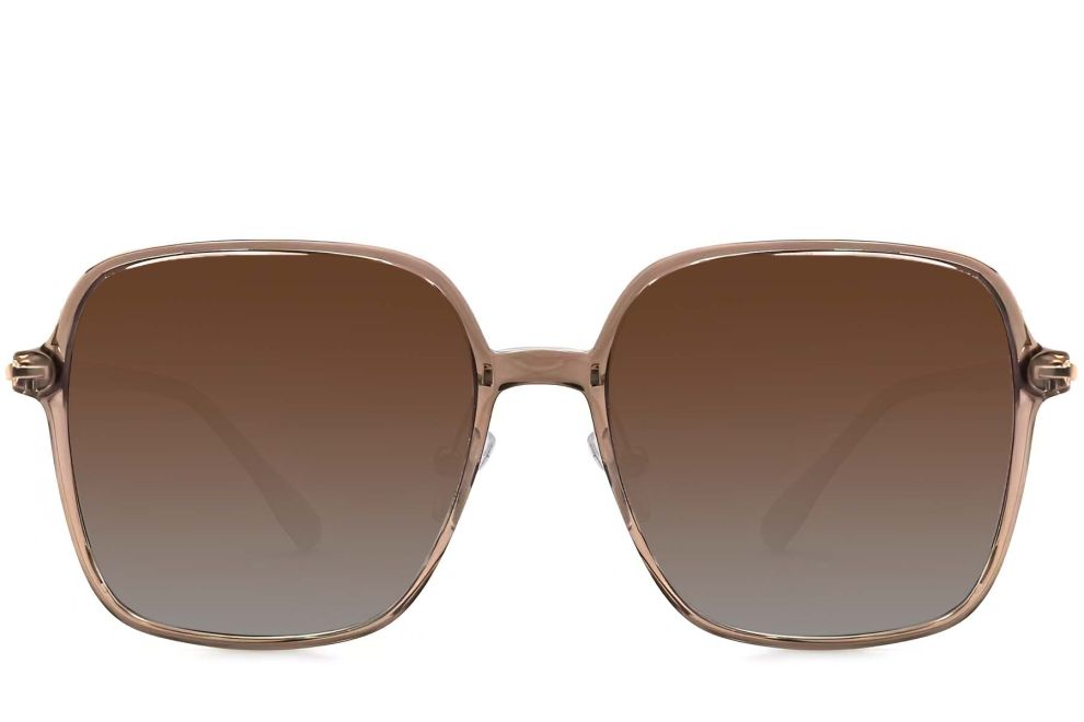 Gafas de sol rectangulares TR90 marrones #BS0824-0098