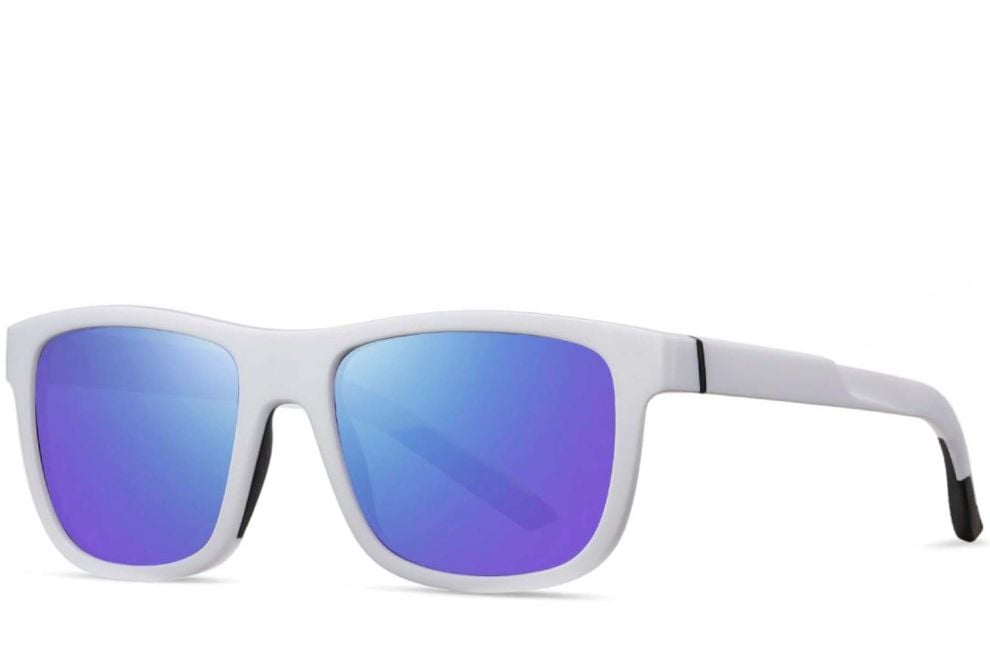 Rectangular White TR90 Polarized Sunglasses #BS0205-0005