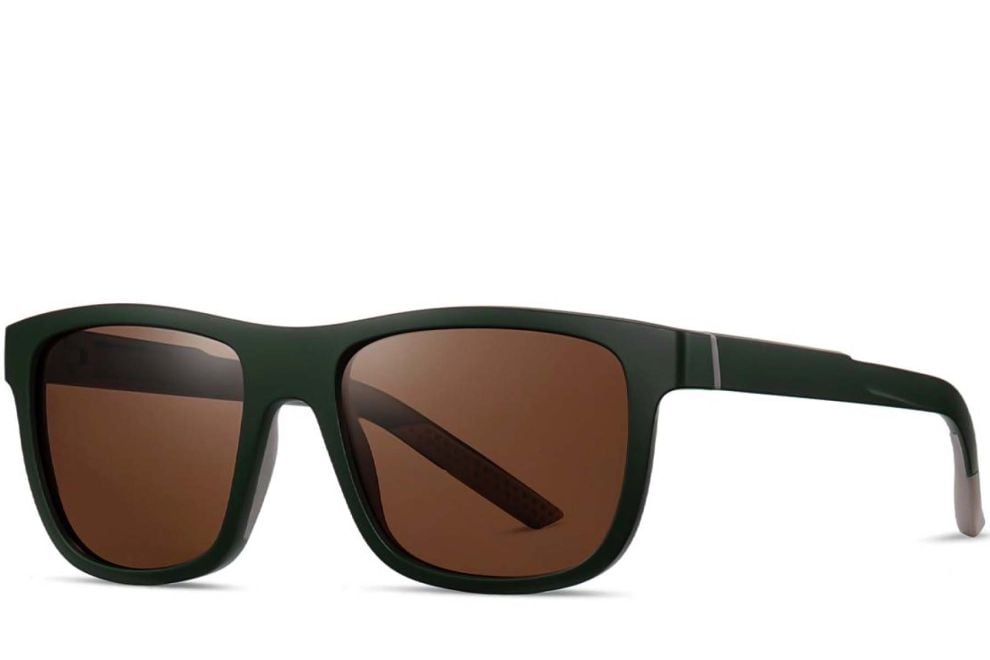 Rectangular Green TR90 Polarized Sunglasses #BS0205-0006