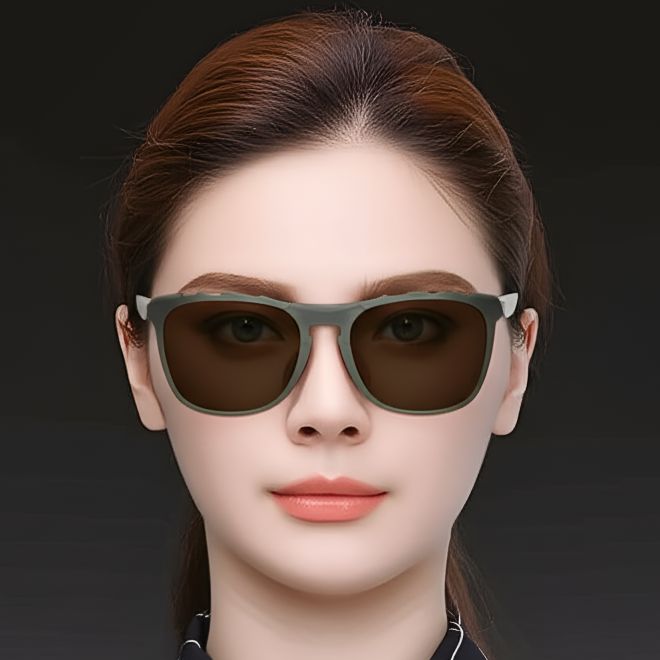 Rectangular Brown TR90 Polarized Sunglasses #BS0205-0009