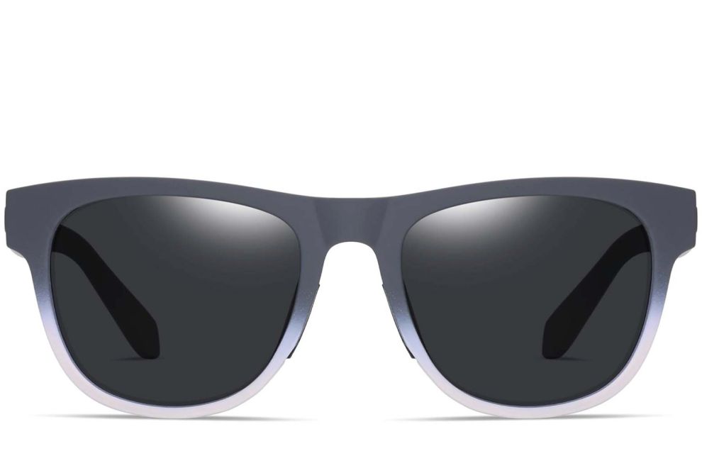 Rechteckige graue TR90 polarisierte Sonnenbrille #BS0205-0013