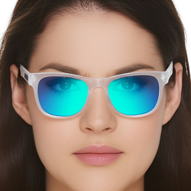 Rechteckige blaue polarisierte TR90-Sonnenbrille #BS0205-0016