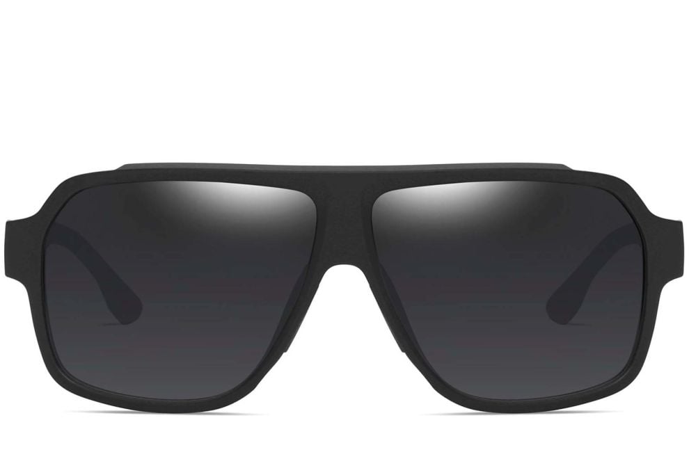 Aviator Black TR90 Polarized Sunglasses #BS0205-0017