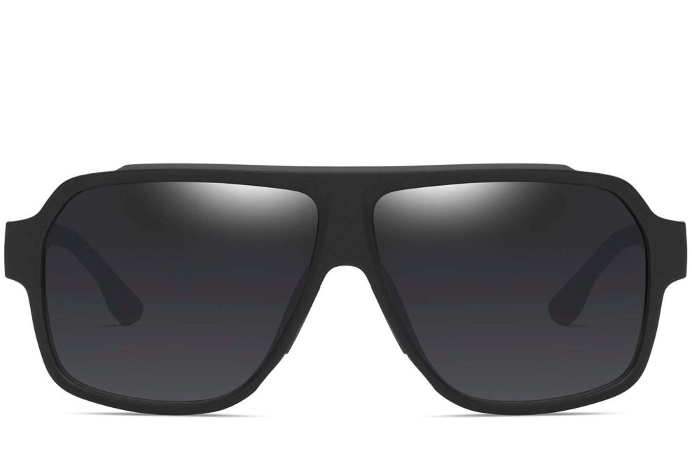 Gafas de sol polarizadas TR90 negras estilo aviador # BS0205-0017