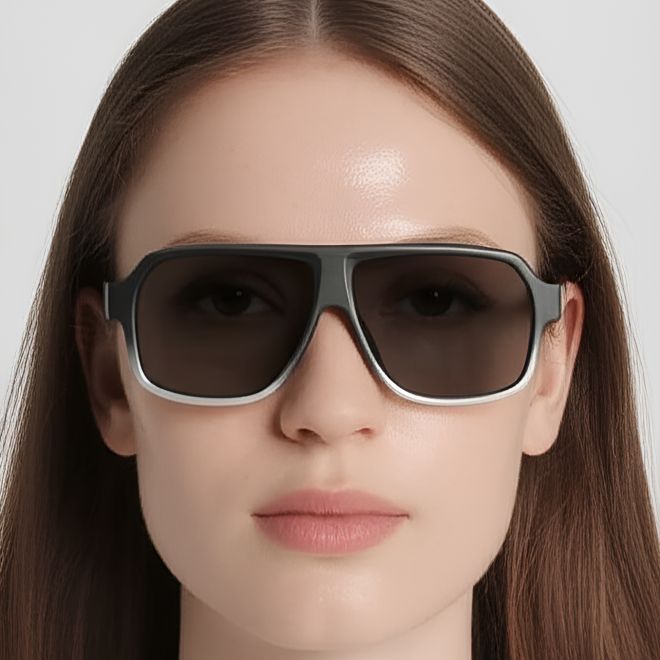 Aviator Grey TR90 Polarized Sunglasses #BS0205-0018