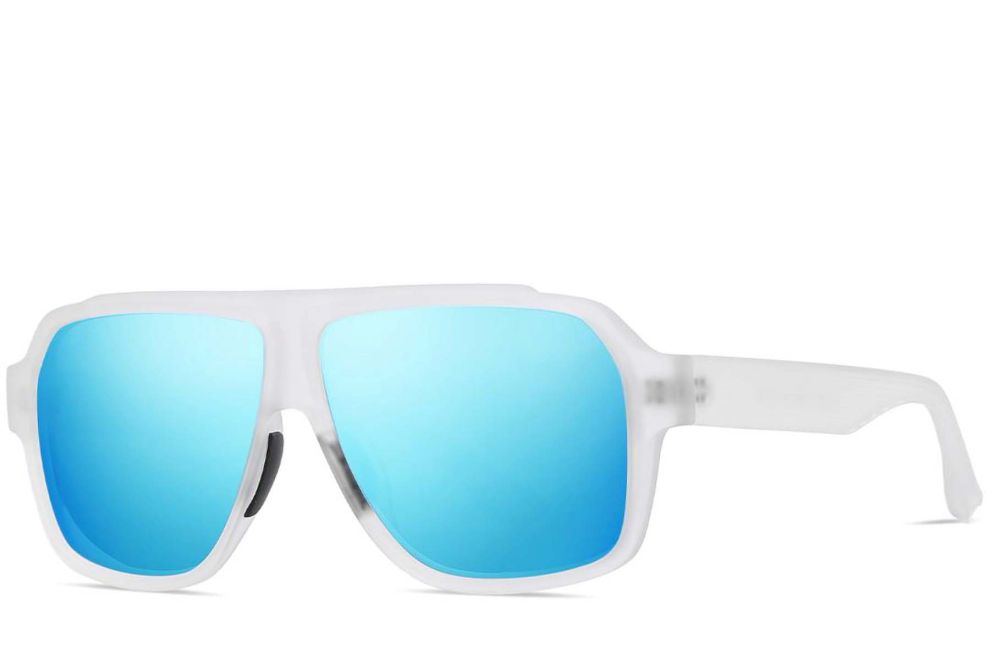 Aviator White TR90 Polarized Sunglasses #BS0205-0020