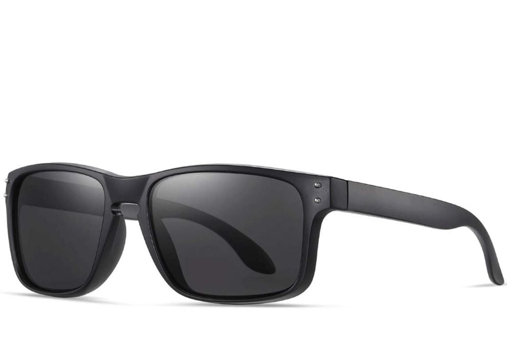Rectangular Black Plastic Polarized Sunglasses #BS0205-0022