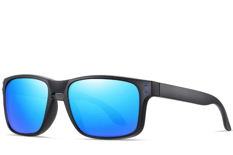 Rectangular Blue Plastic Polarized Sunglasses #BS0205-0023