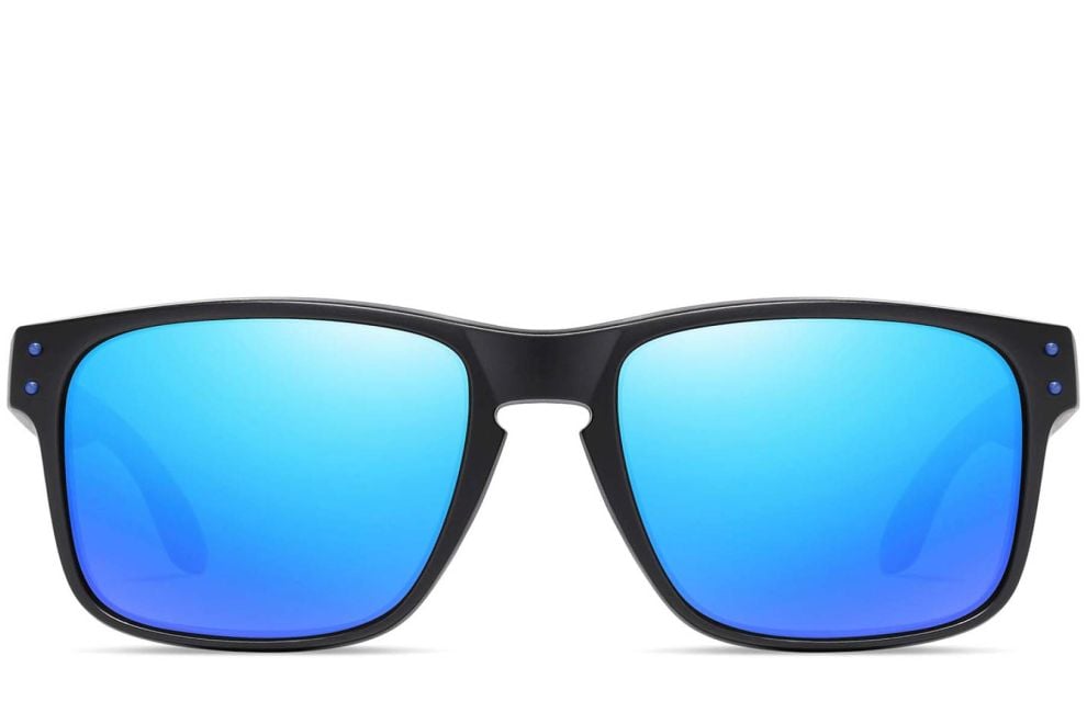 Rectangular Blue Plastic Polarized Sunglasses #BS0205-0023