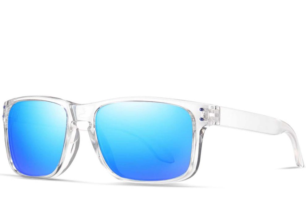Rectangular Transparent Plastic Polarized Sunglasses #BS0205-0024