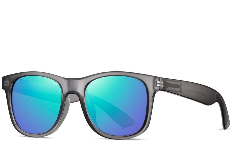 Rectangular Grey Plastic Polarized Sunglasses #BS0205-0028