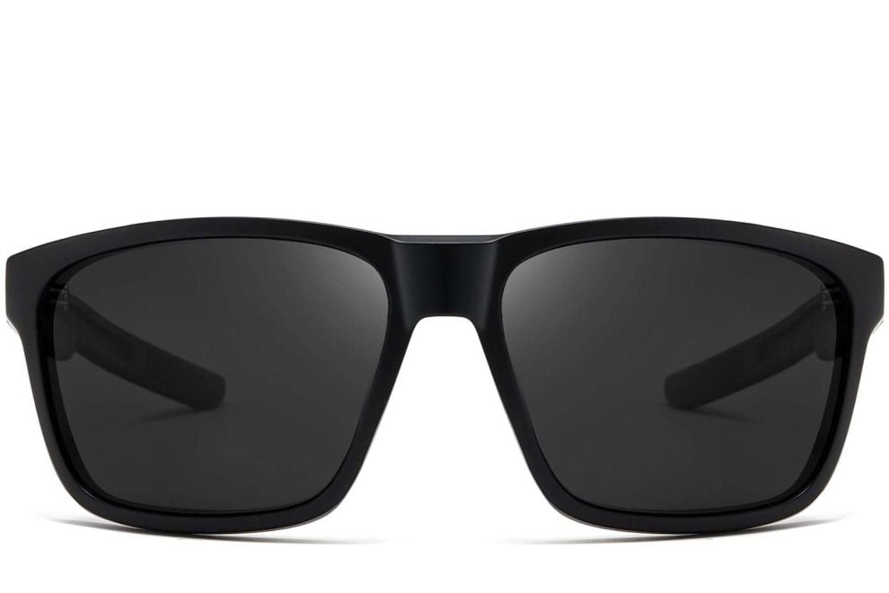 Rectangular Black Plastic Polarized Sunglasses #BS0205-0030
