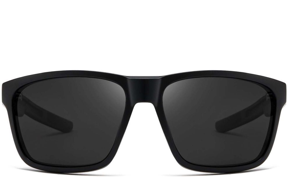 Rectangular Black Plastic Polarized Sunglasses #BS0205-0030