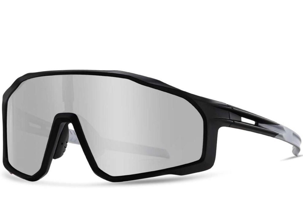 Halbrandlose, graue TR90-Sonnenbrille mit Polarisation #BS0205-0038