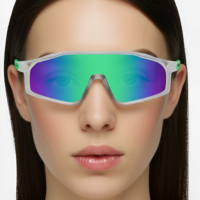 Semi-rimless Green TR90 Polarized Sunglasses #BS0205-0039