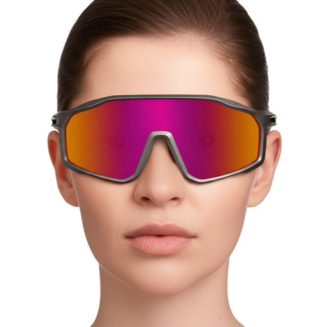 Semi-rimless Purple TR90 Polarized Sunglasses #BS0205-0040