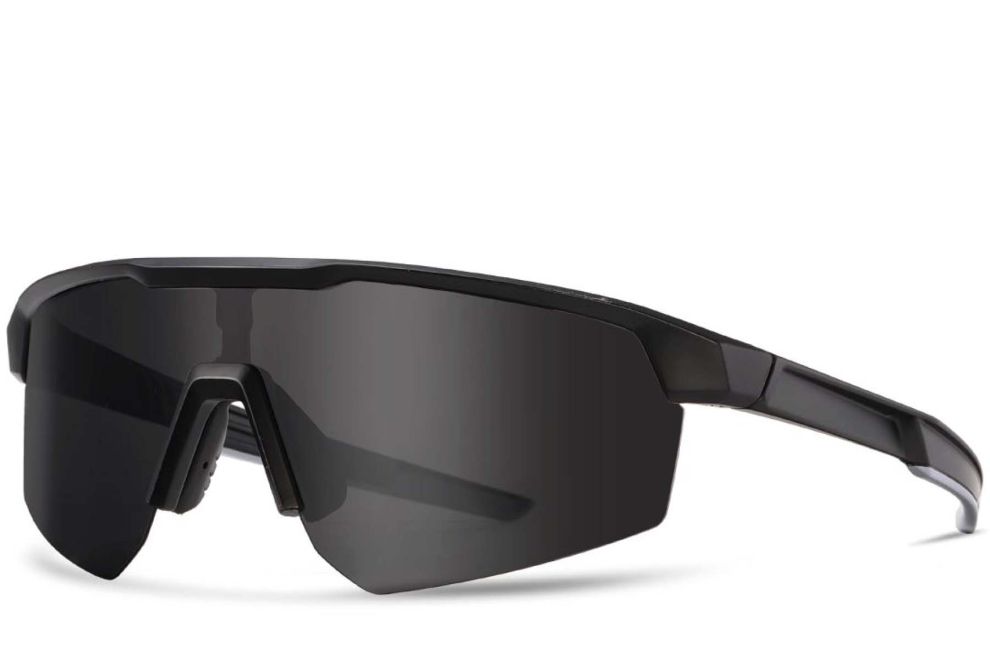 Lunettes de soleil polarisées TR90 noires semi-cerclées #BS0205-0041