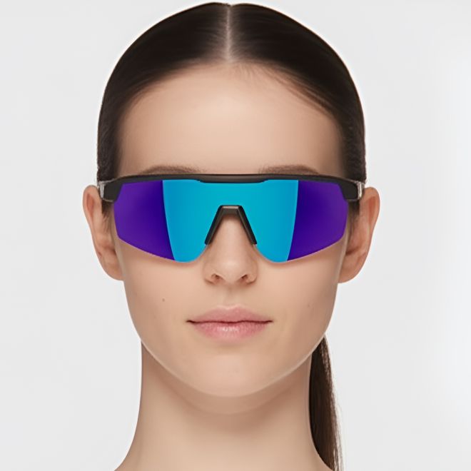 Gafas de sol polarizadas TR90 moradas con montura semiabierta # BS0205-0044