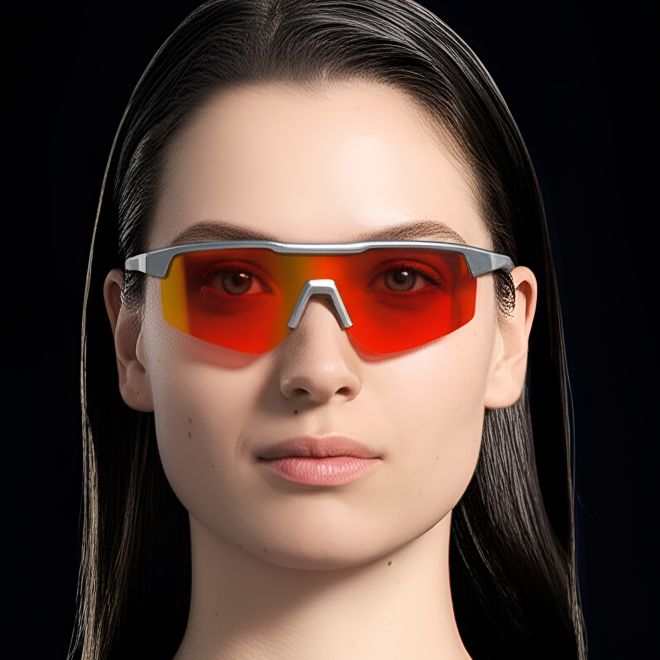Semi-rimless Orange TR90 Polarized Sunglasses #BS0205-0045