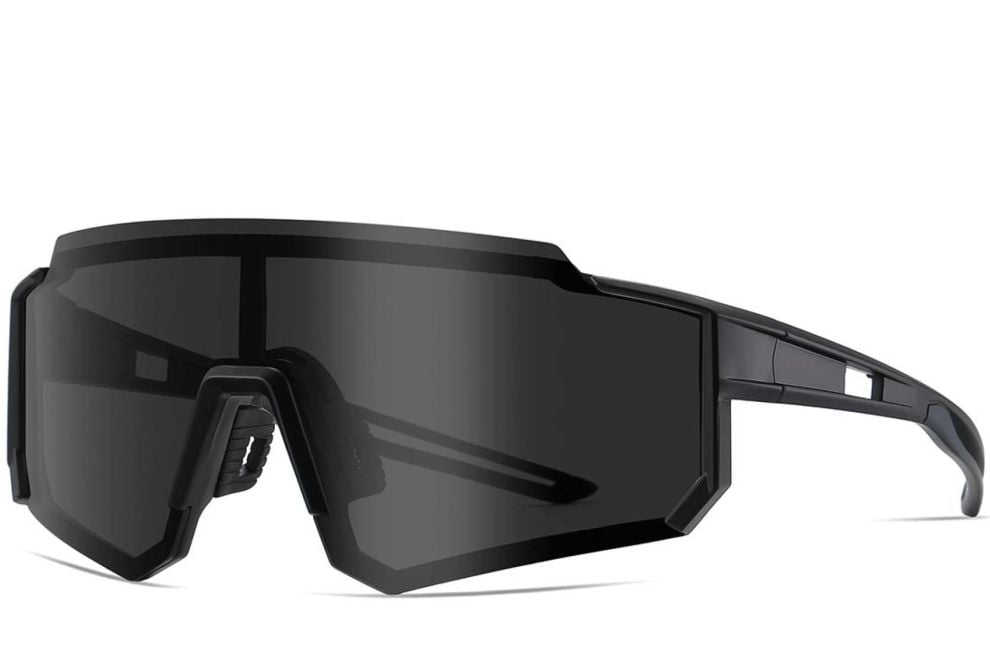 Irregular Black Plastic Polarized Sunglasses #BS0205-0047
