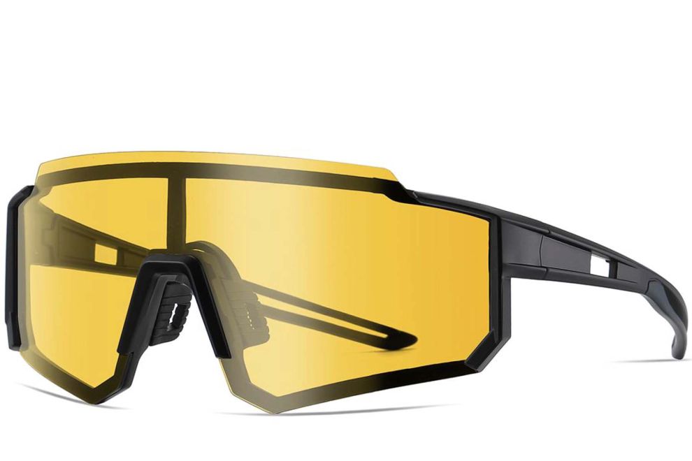 Irregular Yellow Plastic Polarized Sunglasses #BS0205-0049