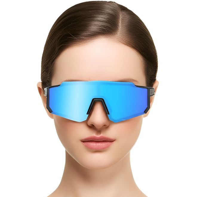 Irregular Blue Plastic Polarized Sunglasses #BS0205-0050