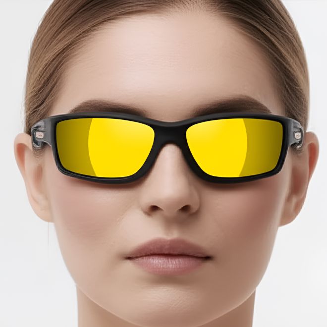 Rectangular Yellow TR90 Polarized Sunglasses #BS0205-0056
