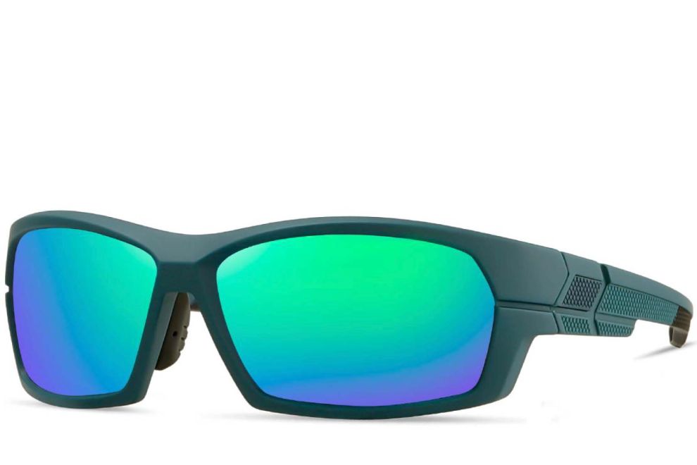 Rechteckige grüne polarisierte TR90-Sonnenbrille #BS0205-0063