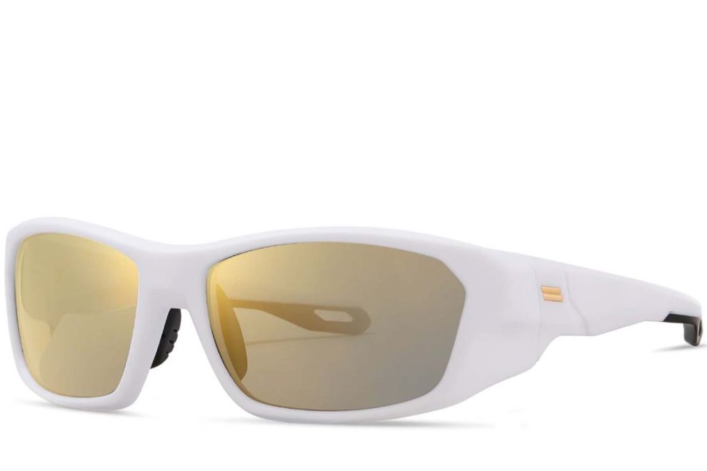 Rectangular White TR90 Polarized Sunglasses #BS0205-0070