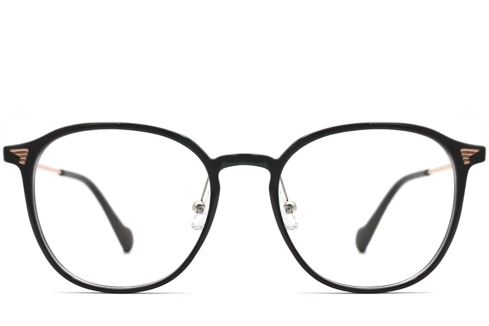 Oval Black Metal Glasses #BS0406-0001