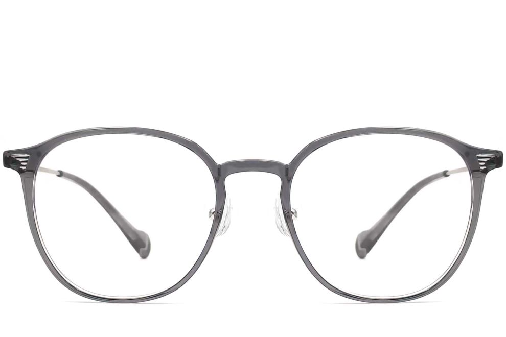 Oval Grey Metal Glasses #BS0406-0002