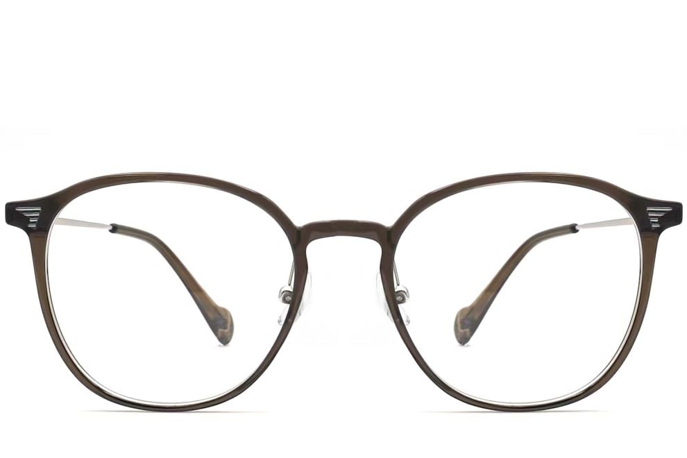 Oval Brown Metal Glasses #BS0406-0003