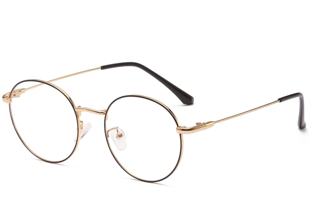 Gafas ovaladas de metal dorado #BS0406-0006