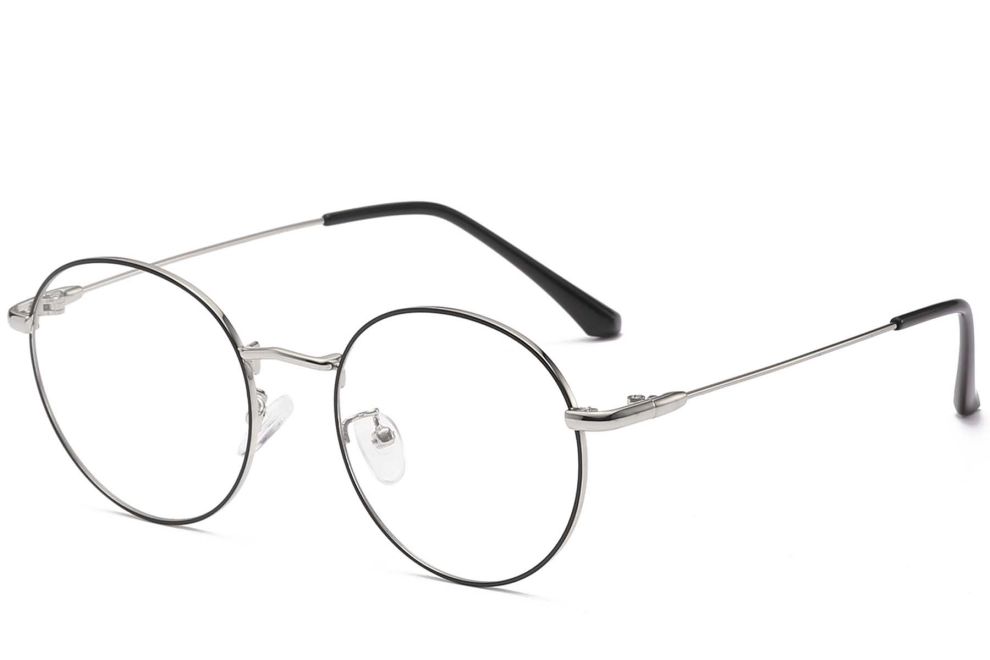 Gafas ovaladas de metal plateado #BS0406-0007