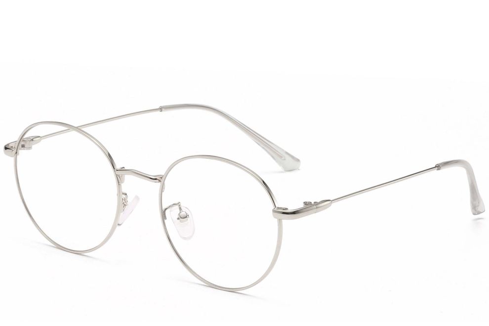 Gafas ovaladas de metal plateado #BS0406-0009
