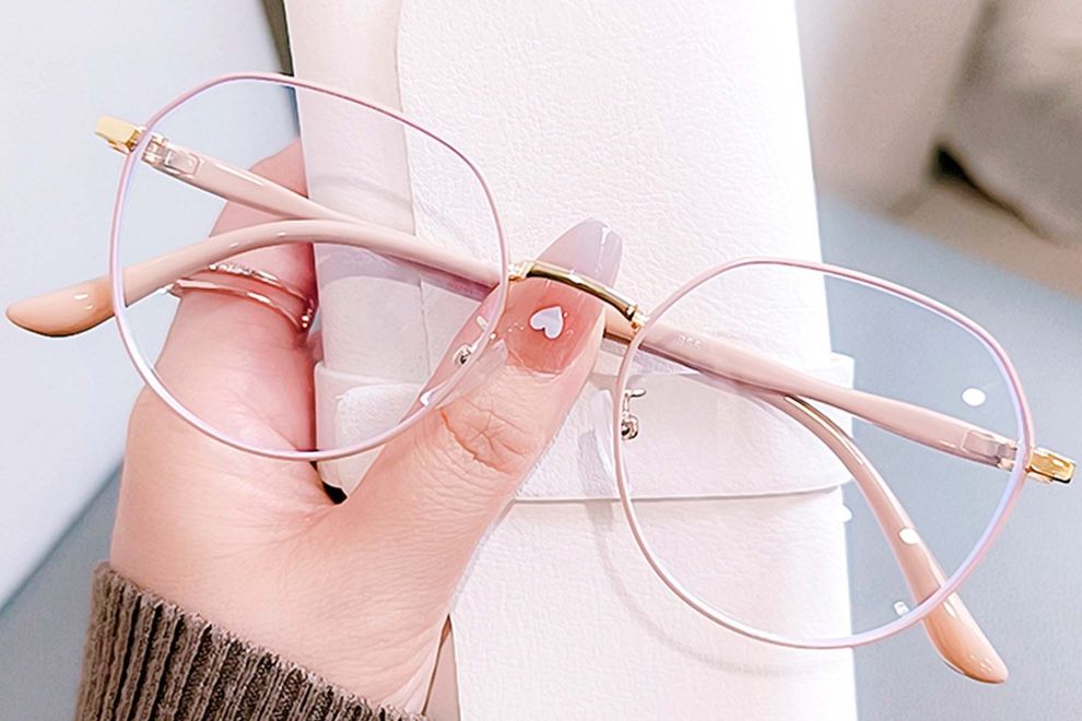 Geometric Brown Metal Glasses #BS0406-0028