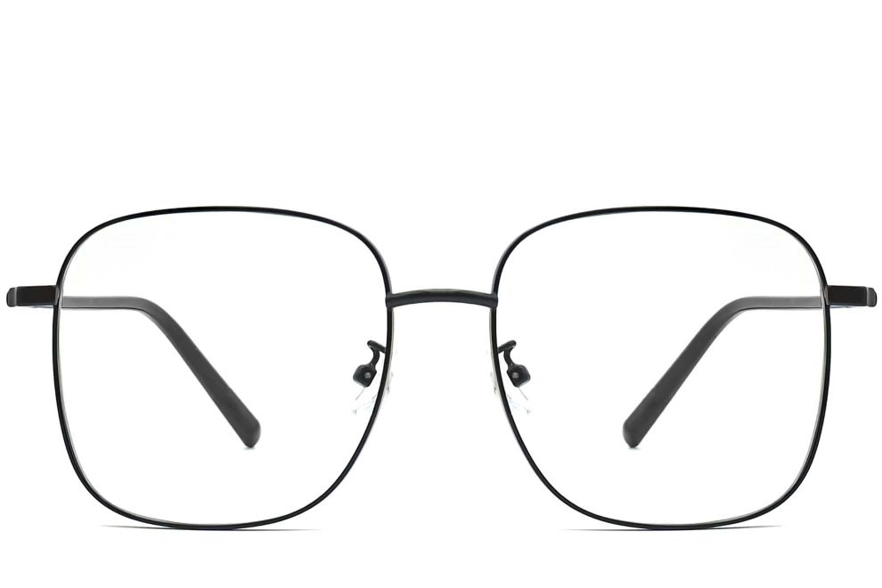 Rechteckige schwarze Metallbrille #BS0406-0032